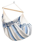 Chaise Hamac DOMINGO LA SIESTA en tissu Outdoor résistant avec barre en bambou FSC, idéale pour petits espaces