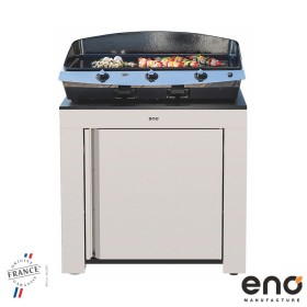 Module plancha Struct/Porte inox Plateau HPL Noir ENO