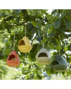 Mangeoire pour oiseaux en bambou 17.7 x 15.5 cm - POINT VIRGULE