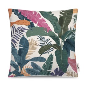 Coussin carré 45 x 45 cm Feuilles tropicales "on dirait le sud" - PÔDEVACHE