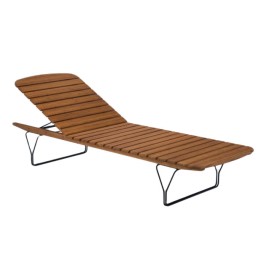 Bain de soleil Molo HOUE en bambou et métal laqué, dossier réglable 5 positions