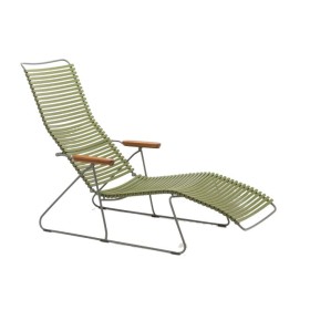 Chaise longue Click HOUE scandinave inclinable 7 positions avec accoudoirs bamb