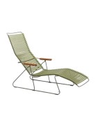 Chaise longue Click HOUE scandinave inclinable 7 positions avec accoudoirs bamb