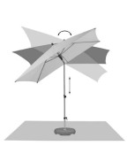 Parasol alu Smart Easy toile rectangulaire - 210 X 150 cm - GLATZ