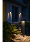 Borne solaire LED Alu Gris Espace 500 Lumens H.90 LES JARDINS