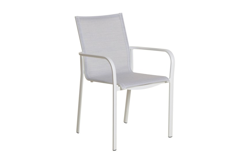 Fauteuil Koton empilable LES JARDINS en aluminium et toile Batyline pour jardin et terrasse