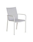 Fauteuil Koton empilable LES JARDINS en aluminium et toile Batyline pour jardin et terrasse