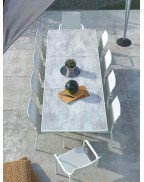 Fauteuil Koton empilable LES JARDINS en aluminium et toile Batyline pour jardin et terrasse