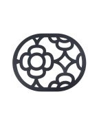 dessous de plat LORETTE FERMOB en acier ajouré avec motif floral pour intérieur et extérieur