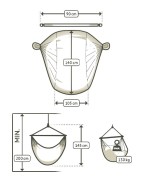 Chaise hamac DOMINGO Basic LA SIESTA en tissu Outdoor résistant, avec barre en bambou FSC, idéale pour petits espaces