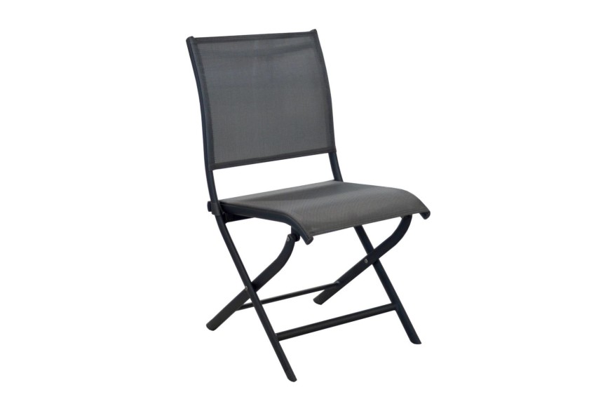 Chaise élégance pliante structure graphite/toile chiné - OCÉO