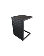table basse de jardin LOU SIDE PROLOISIRS en aluminium graphite 57x40 cm position horizontale et verticale
