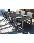 Table Milo 140/190*75 Aluminium Grey HPL Anthracite OCEO