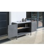 Buffet d'extérieur gris aluminium (120x80x50cm) - OCÉO