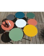 Table basse de jardin ronde MASSAÏ Ø40 x H35 cm PROLOISIRS acier époxy design﻿