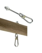 Crochet de balançoire type O KBT en acier galvanisé avec mousqueton nylon pour installation sécurisée