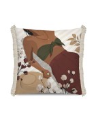 Coussin avec frange 45 x 45 cm IBIZA - PÔDEVACHE
