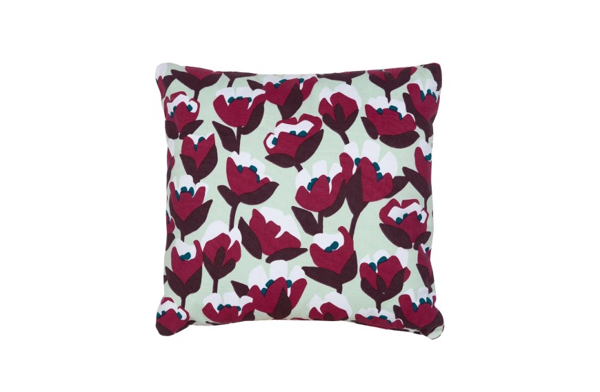 Coussin Tulipe 44 x 44 cm Menthe Glaciale BOUQUET SAUVAGE - FERMOB