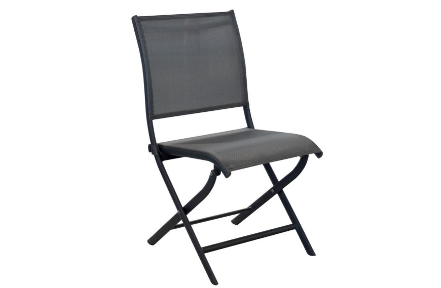 Chaise pliante de jardin en aluminium ÉLÉGANCE PROLOISIRS structure graphite