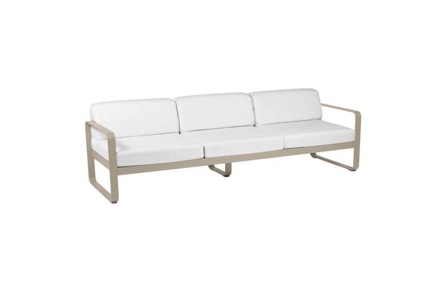 Canapé avec coussins Blanc grisé BELLEVIE 235 x 75 cm / 3 places - FERMOB