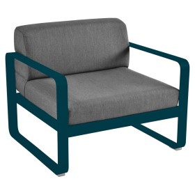 Fauteuil BELLEVIE avec coussins gris graphite / 1 place - FERMOB