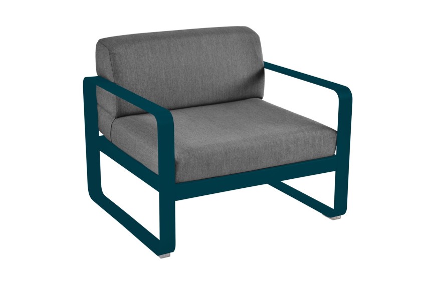 Fauteuil BELLEVIE avec coussins gris graphite / 1 place - FERMOB
