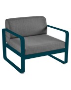 Fauteuil BELLEVIE avec coussins gris graphite / 1 place - FERMOB
