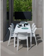 Table de jardin extensible RIO 140/210 x 85 cm NARDI OUTDOOR aluminium laqué 6 à 8 places