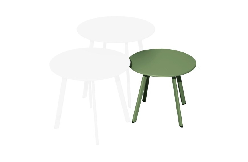 Table basse de jardin ronde MASSAÏ Ø40 x H35 cm PROLOISIRS acier époxy design﻿