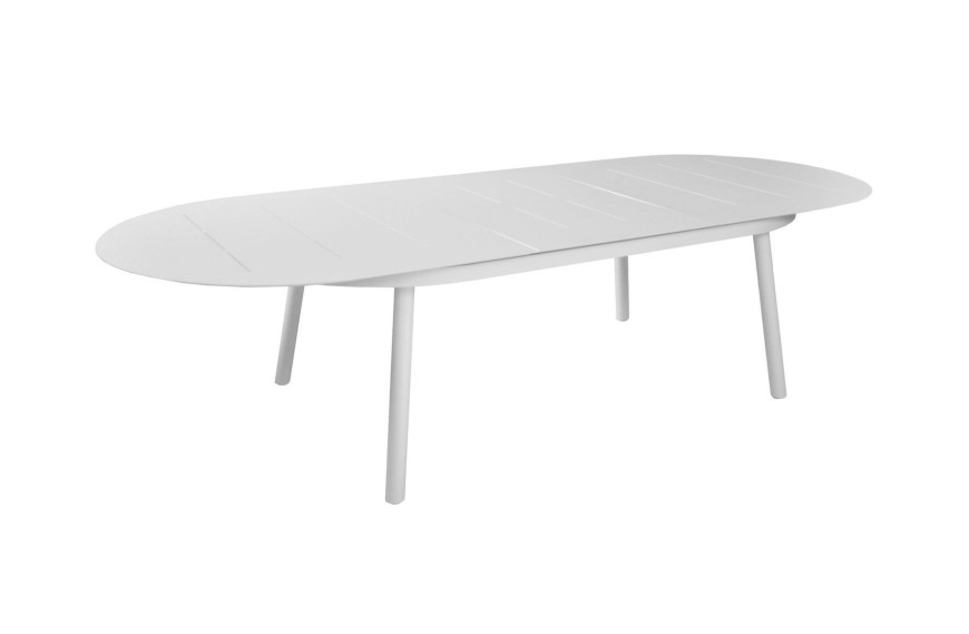 Table de jardin extensible DUBLIN 230/300 x 120 cm OCEO en aluminium avec allonge papillon pour 14 personnes
