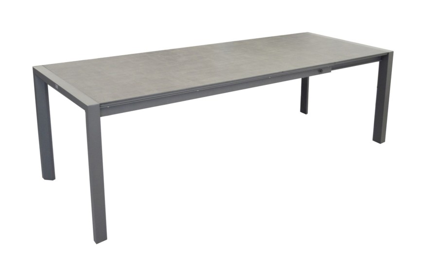 Table Milo 190/260*90 Aluminium Grey HPL Anthracite OCEO
