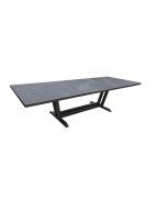 Table extensible plateau céramique marbre noir 204-306 x 105 cm AMAKA / 12 places - LES JARDINS