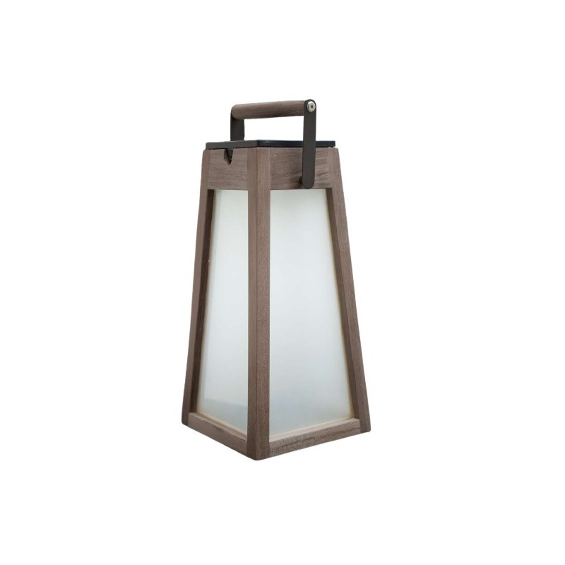Lampe nomade solaire TECKA bois / H 38.5 cm 500 lumens de chez LES