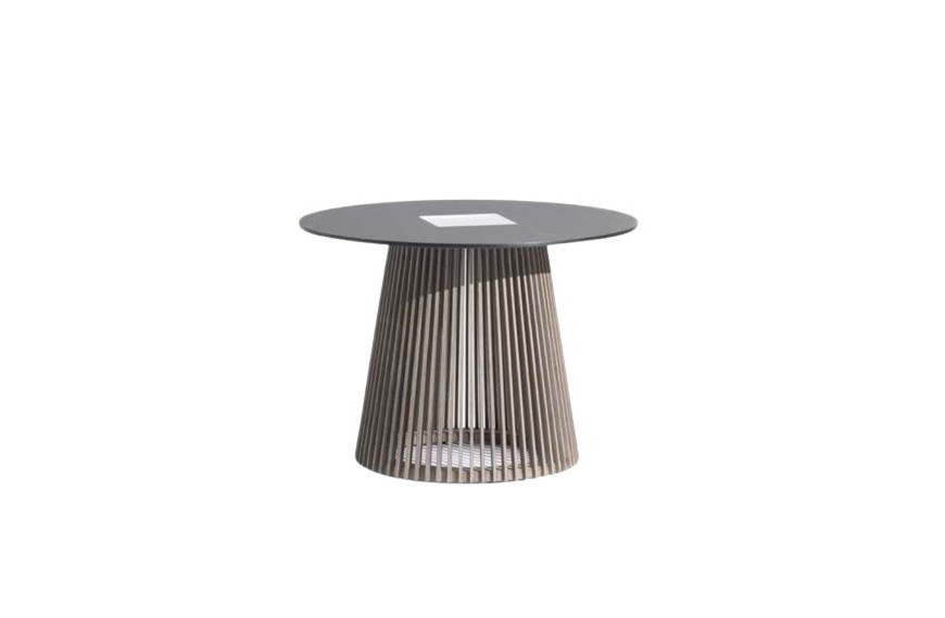Table basse lumineuse solaire Ø 70 x H 50 cm XL TECKA / 500 lumens - LES JARDINS