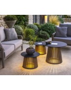 Table basse lumineuse solaire Ø 70 x H 50 cm XL TECKA / 500 lumens - LES JARDINS