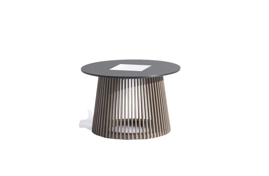 Table basse lumineuse solaire Ø 50 x H 33 cm M TECKA / 500 lumens - LES JARDINS