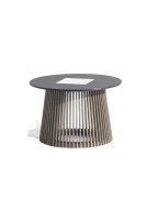 Table basse lumineuse solaire Ø 50 x H 33 cm M TECKA / 500 lumens - LES JARDINS
