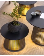 Table basse lumineuse solaire Ø 50 x H 33 cm M TECKA / 500 lumens - LES JARDINS