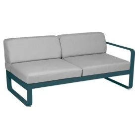 Canapé de jardin module droit coussins GRIS FLANELLE BELLEVIE / 2 places - FERMOB