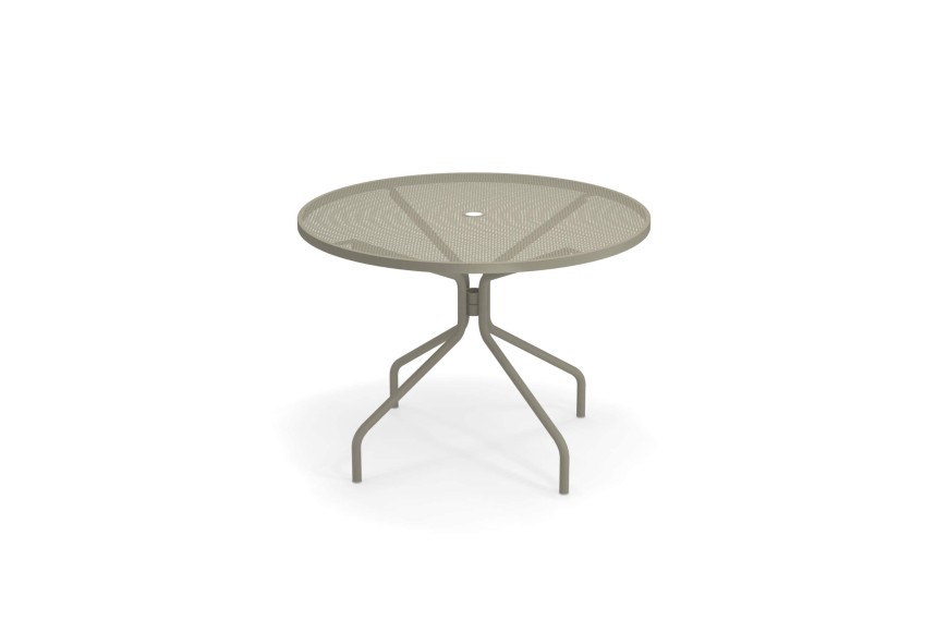 Table de jardin Ø106 cm CAMBI gris vert / 4 places - EMU