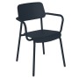 Fauteuil de jardin Studie Fermob design en aluminium empilable ergonomique avec accoudoirs