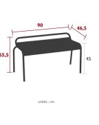 Banc compact 90x46.5 cm / 2 places LUXEMBOURG - FERMOB