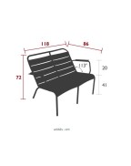 Fauteuil bas de jardin Duo LUXEMBOURG / 2 places - FERMOB