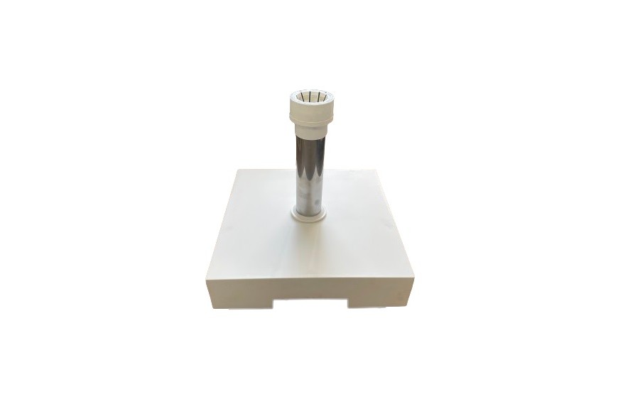 Socle de parasol 30 kg blanc/tube gris 21- 52mm - HELCOSOL