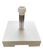 Socle de parasol 30 kg blanc/tube gris 21- 52mm - HELCOSOL