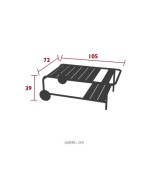 Table basse de jardin à roues LUXEMBOURG 105x65 cm - FERMOB