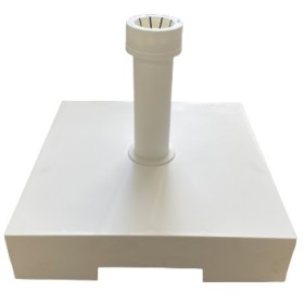 Socle de parasol 30 kg blanc/tube blanc 21- 52mm - HELCOSOL