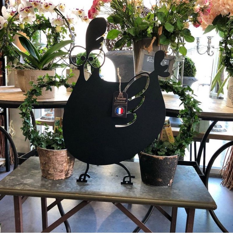 La poule décoratif "Paulette" en fer ATELIER ARISTIDE Latour