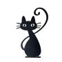 La petite chatte noir "Simone" en fer forgé 45.5 cm - ATELIER ARISTIDE