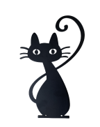 La petite chatte noir "Simone" en fer forgé 45.5 cm - ATELIER ARISTIDE